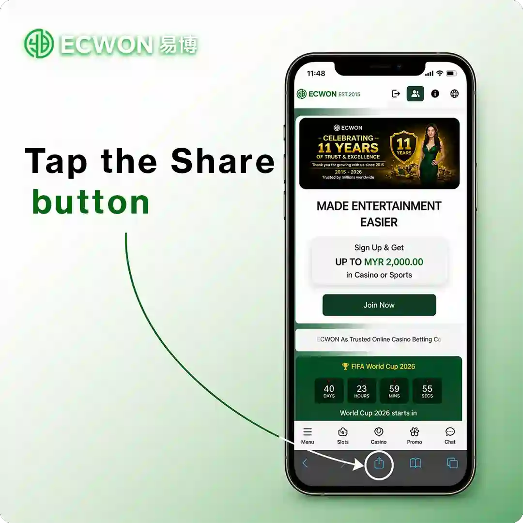 Tap share Button